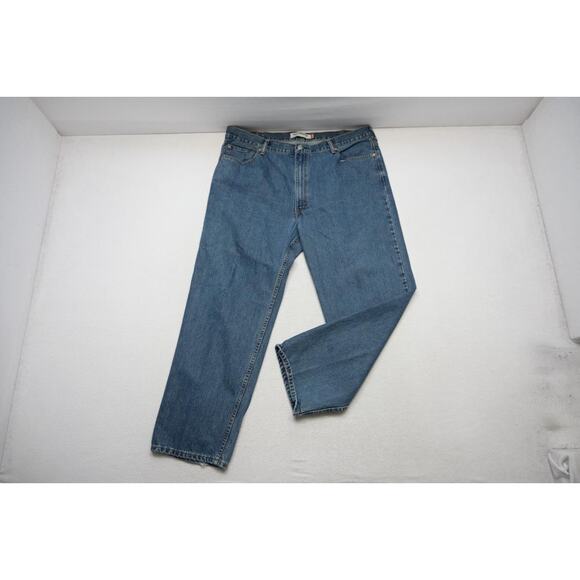 Levi's 550 Relaxed Fit Straight Blue Denim Jeans Rugged Mens Sz 42 x 30 - Picture 2 of 8